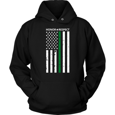 THIN GREEN LINE FLAG HONOR RESPECT SHIRTS AND HOODIES