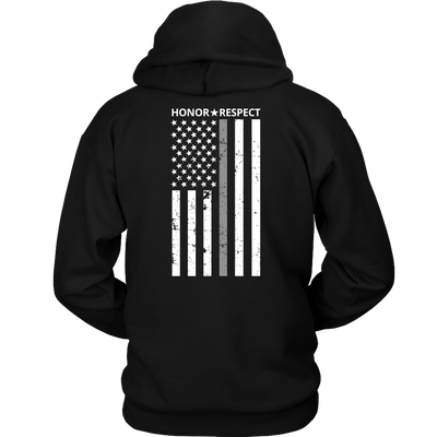 THIN SILVER LINE FLAG HONOR RESPECT SHIRTS AND HOODIES