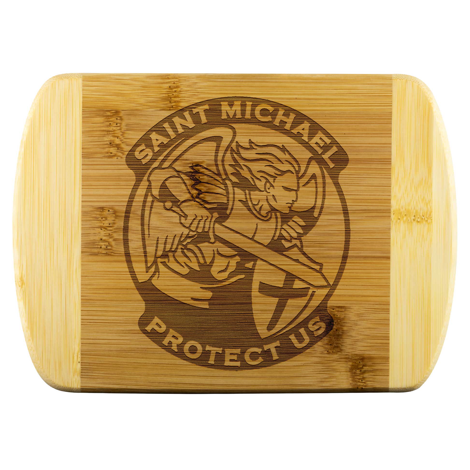 St Michael Protect Us Round Edge Chopping Board