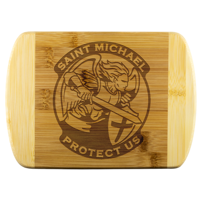 St Michael Protect Us Round Edge Chopping Board