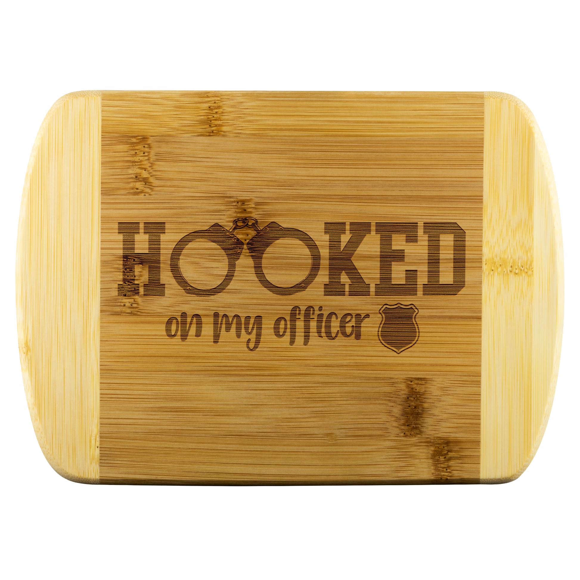 Hooked on my Police Officer Round Edge Chopping Board