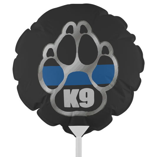 K-9 Paw Thin Blue Line Flag Balloon