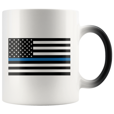 Thin Blue Line American Flag Color Changing Mug