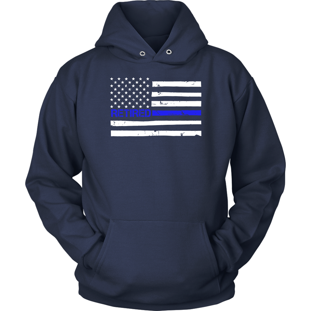 Thin Blue Line Flag Retired Shirts and Hoodies