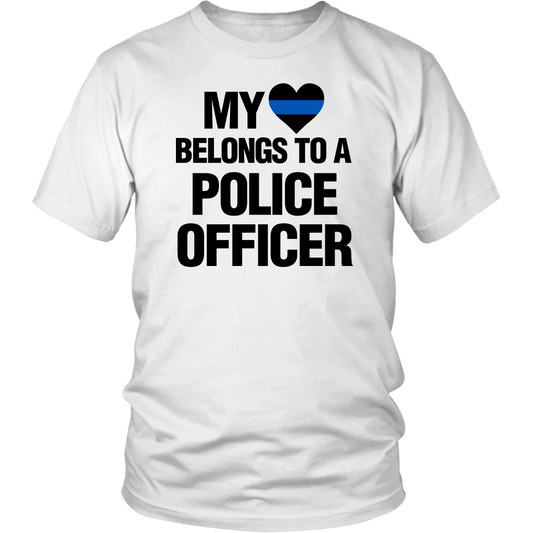My Heart Belongs To A Police Officer Shirts Hoodie