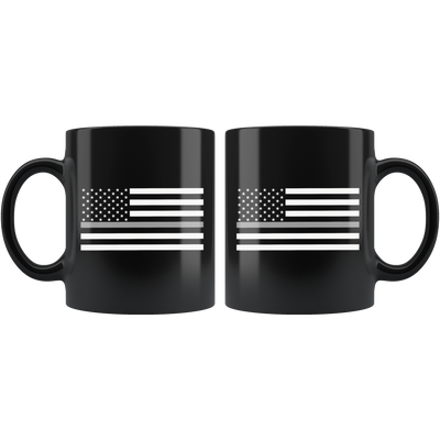 Thin Silver Line American Flag Mug