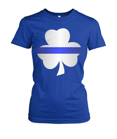 Thin Blue Line Shamrock Irish Leaf Shirts and Hoodies
