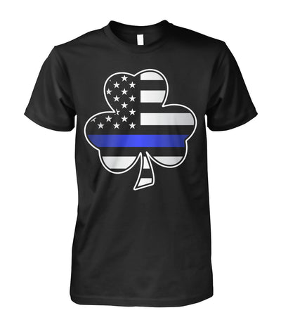 Thin Blue Line Shamrock American Flag Shirts and Hoodies