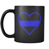 Beautiful Thin Blue Line Heart Mug - Black