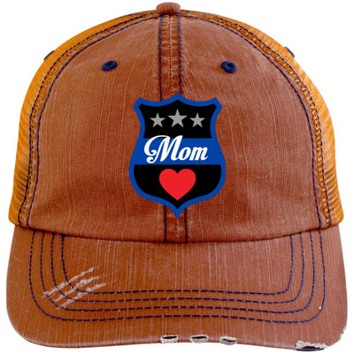 Thin Blue Line Mom Shield Trucker Hat