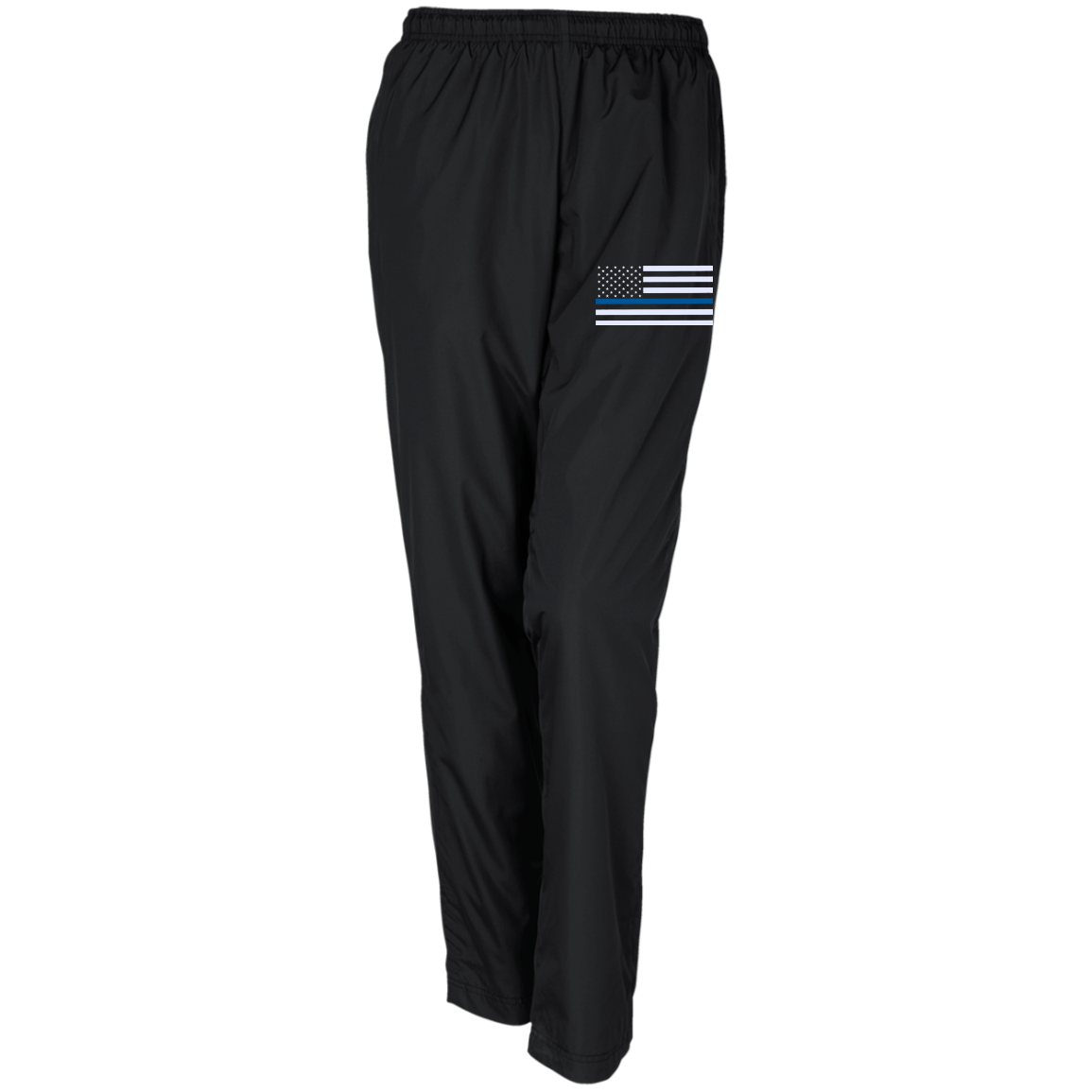 Women s Thin Blue Line Flag Sport Tek Warm Up Track Pants Thin