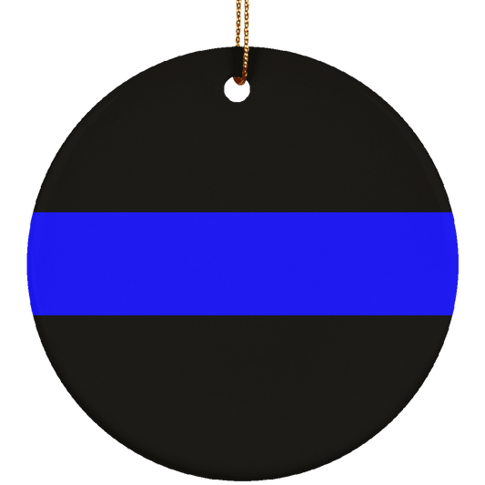 Thin Blue Line Ceramic Ornament - One Sided