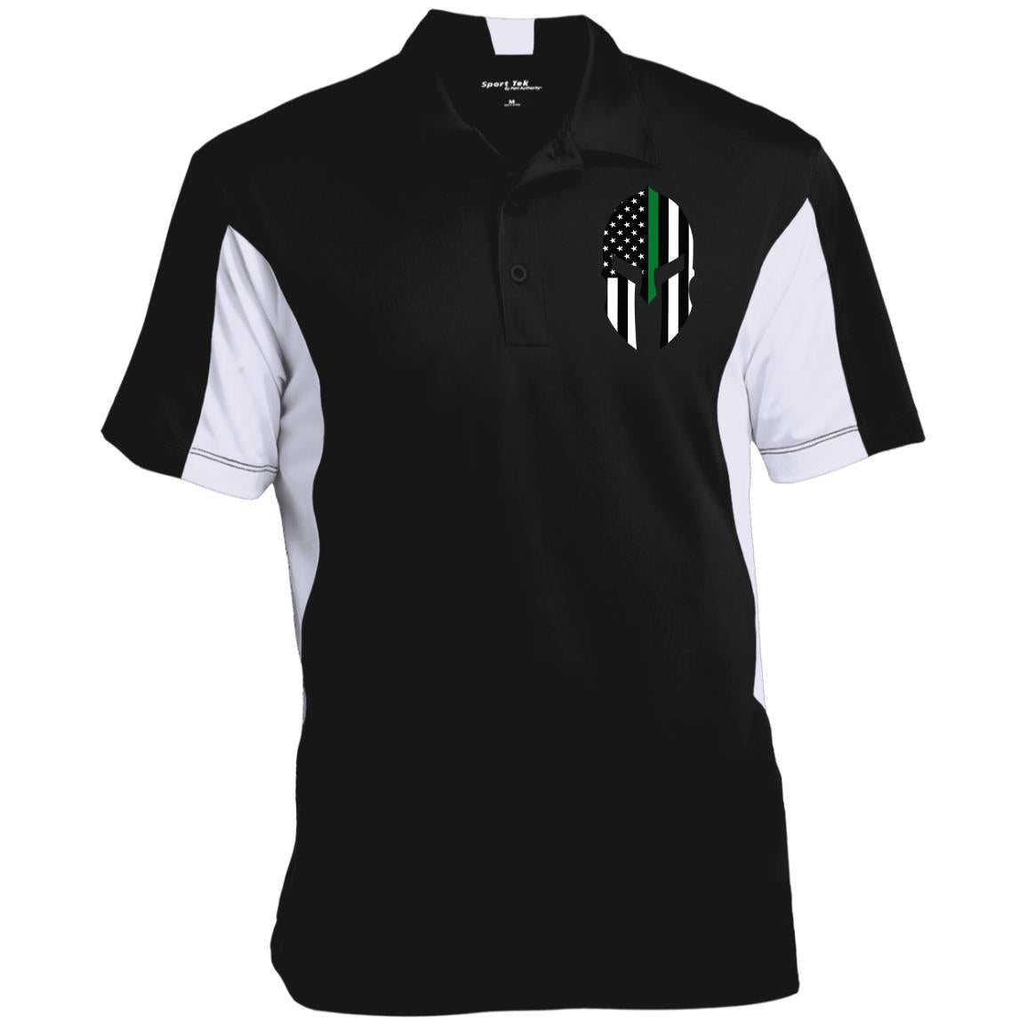 Black and green polo hot sale shirt