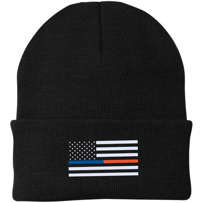 Thin Blue and Red Line Beanie