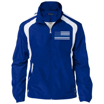 Thin Blue Line Jacket - American Flag - Royal Blue and White
