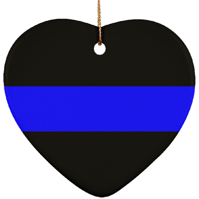 Thin Blue Line Ceramic Ornament - One Sided