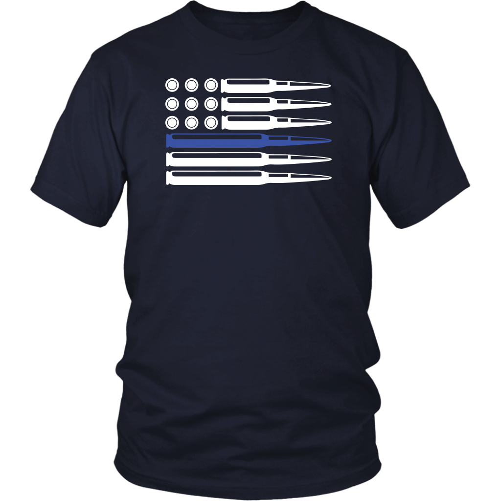 Thin Blue Line Ammo and Bullets Shirts and Hoodies