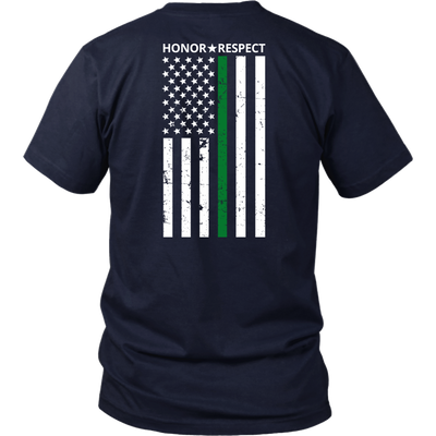 THIN GREEN LINE FLAG HONOR RESPECT SHIRTS AND HOODIES - Back design
