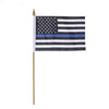 Thin Blue Line Stick Flag, 4 x 6 Inches