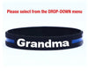 Thin blue line bracelets for mom, dad, wife, husband, son, daughter, brother, sister, grandpa, grandma, girlfriend, cousin –get the family pack & save