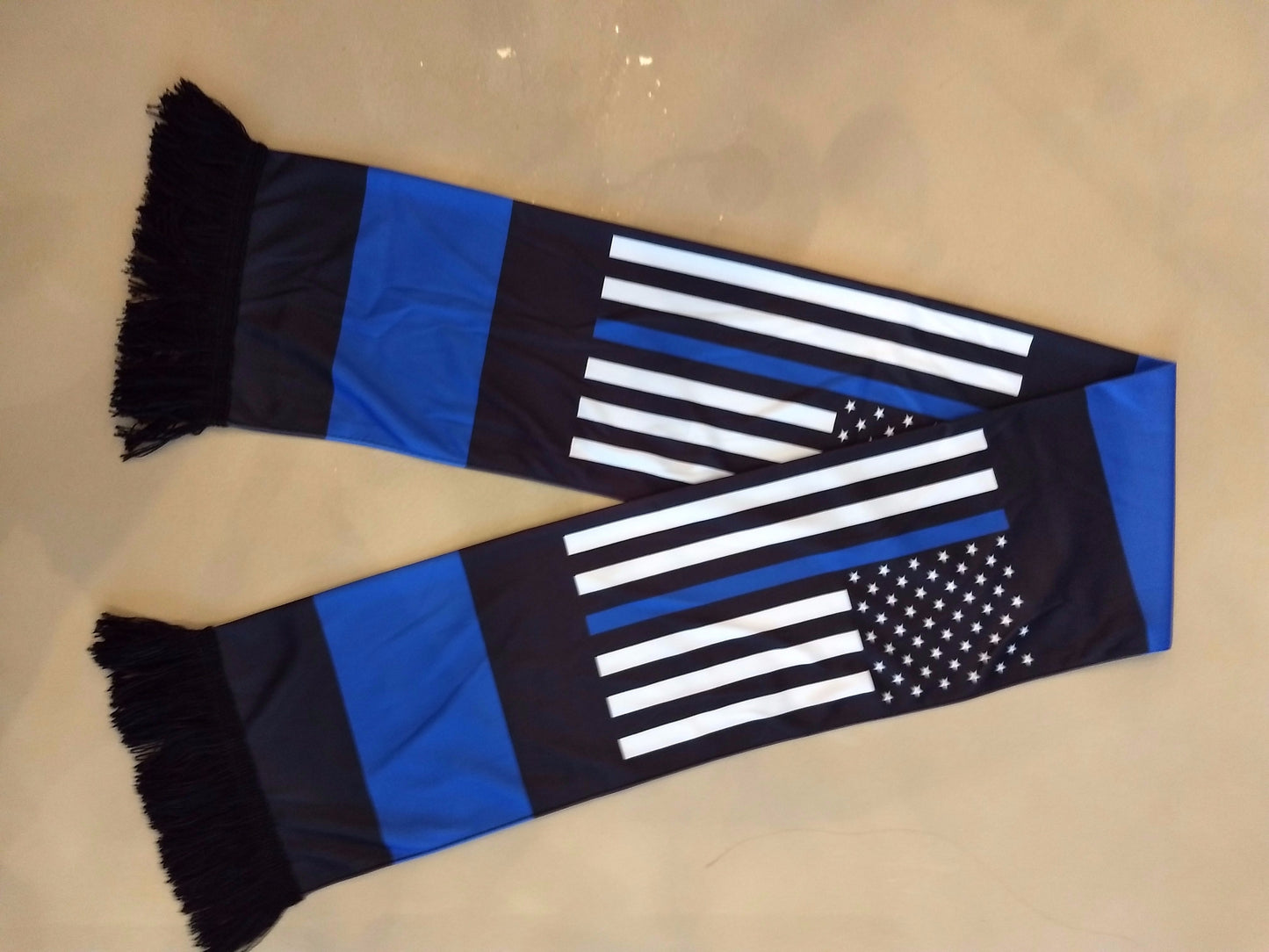 Thin Blue Line American Flag Scarf