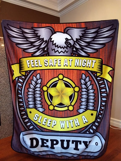 Feel Safe At Night Sleep With A Deputy Throw Blanket