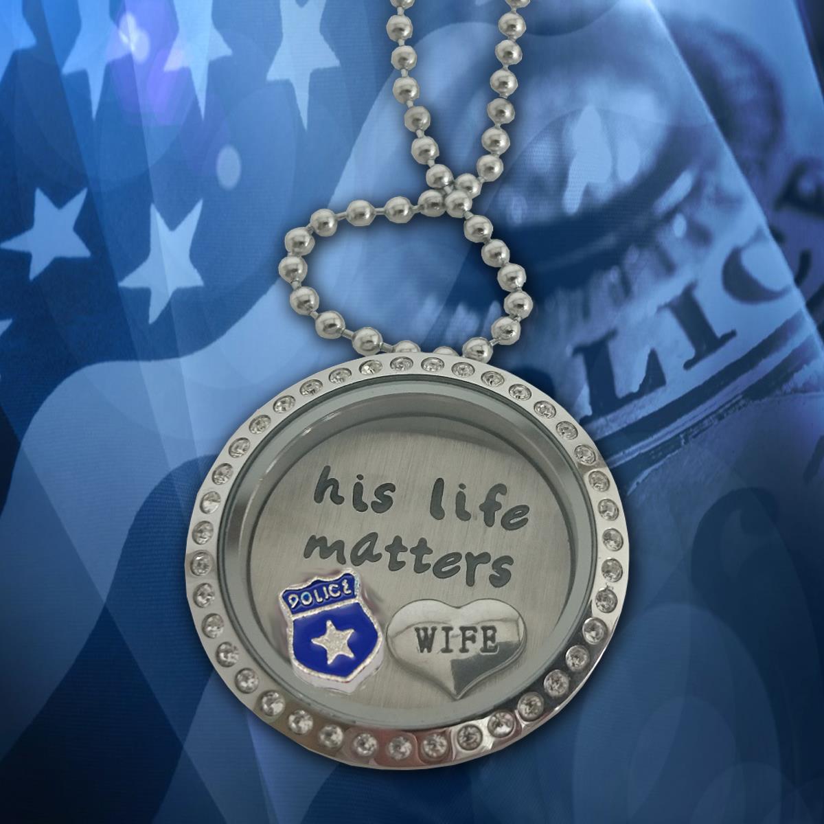 Beautiful His Life Matters Charm Necklace (Options: Wife, Sister, Daughter, Girlfriend, or Mom)