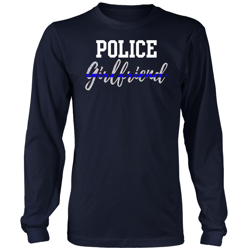 DoubleStitchDesigns1 Thin Blue Line Monogram, Police Wife Sweatshirt, Police Mom, Police Girlfriend or Fiance, Monogram and Badge Number, Pullover Sweatshirt