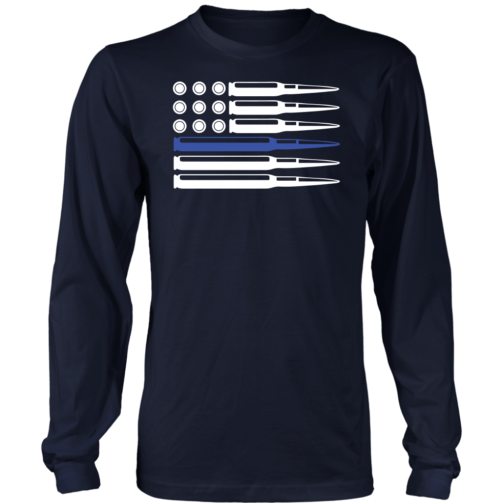 Thin Blue Line Ammo and Bullets Shirts and Hoodies