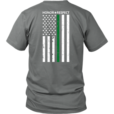 THIN GREEN LINE FLAG HONOR RESPECT SHIRTS AND HOODIES - Back design