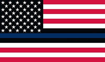 Thin Blue Line Inspired American Flag - American Flag with Blue Line