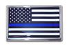 American Flag Thin Blue Line Chrome Auto Emblem