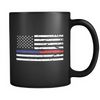 The Blue and Red Line American Flag Mug - Black