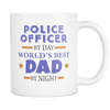 Police Officer By Day Worlds Best Dad, Mom, Son Mug