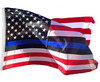 Thin Blue Line Inspired American Flag - American Flag with Blue Line