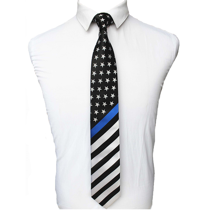 Thin Blue Line American Flag Tie
