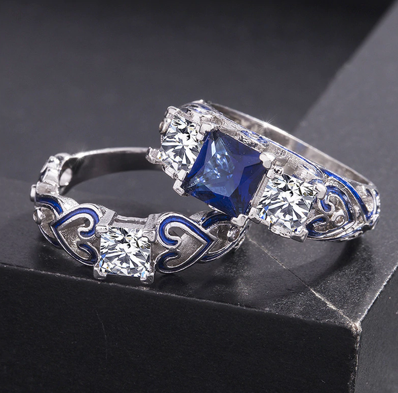 Thin blue deals line sapphire ring