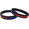 Thin Blue Line and Thin Red Line Silicone Bracelet