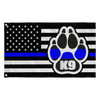 K9 Paw Thin Blue Line Flag