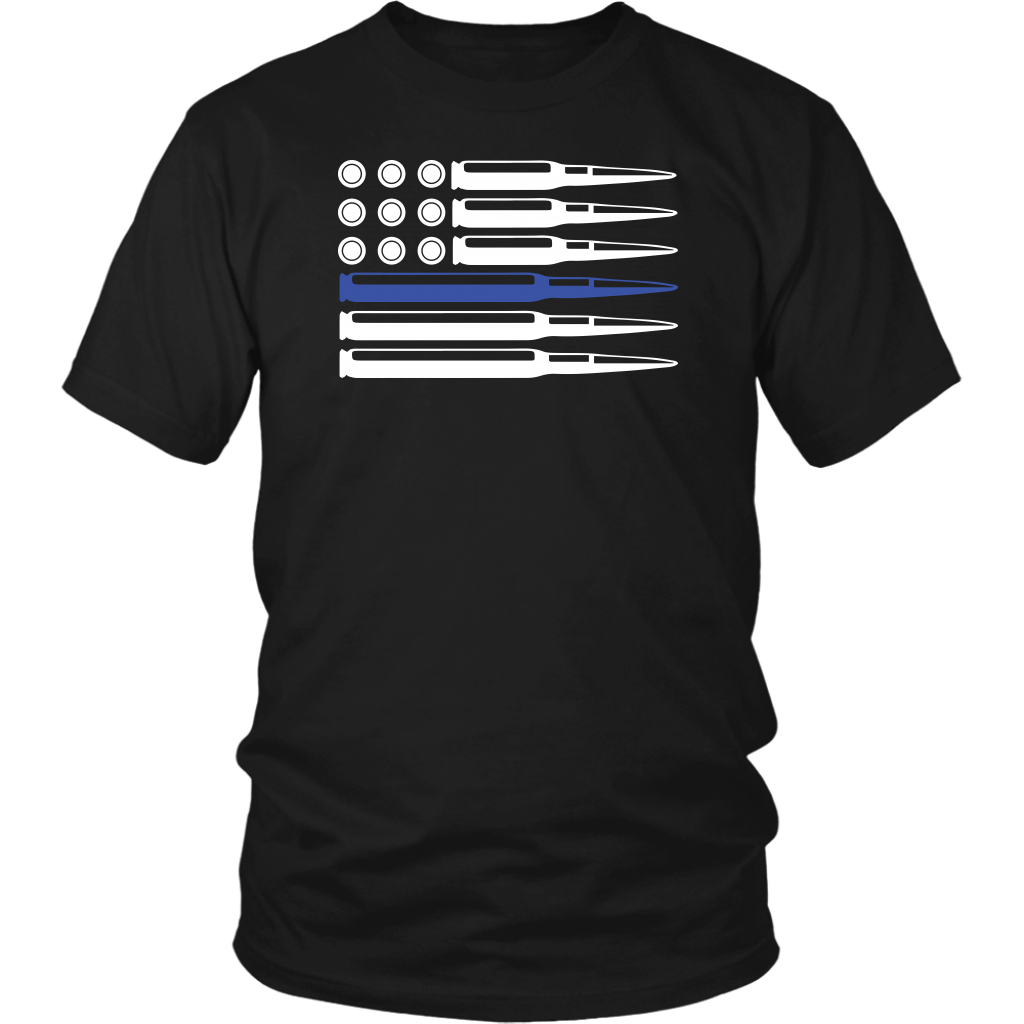 Thin Blue Line Ammo and Bullets Shirts and Hoodies