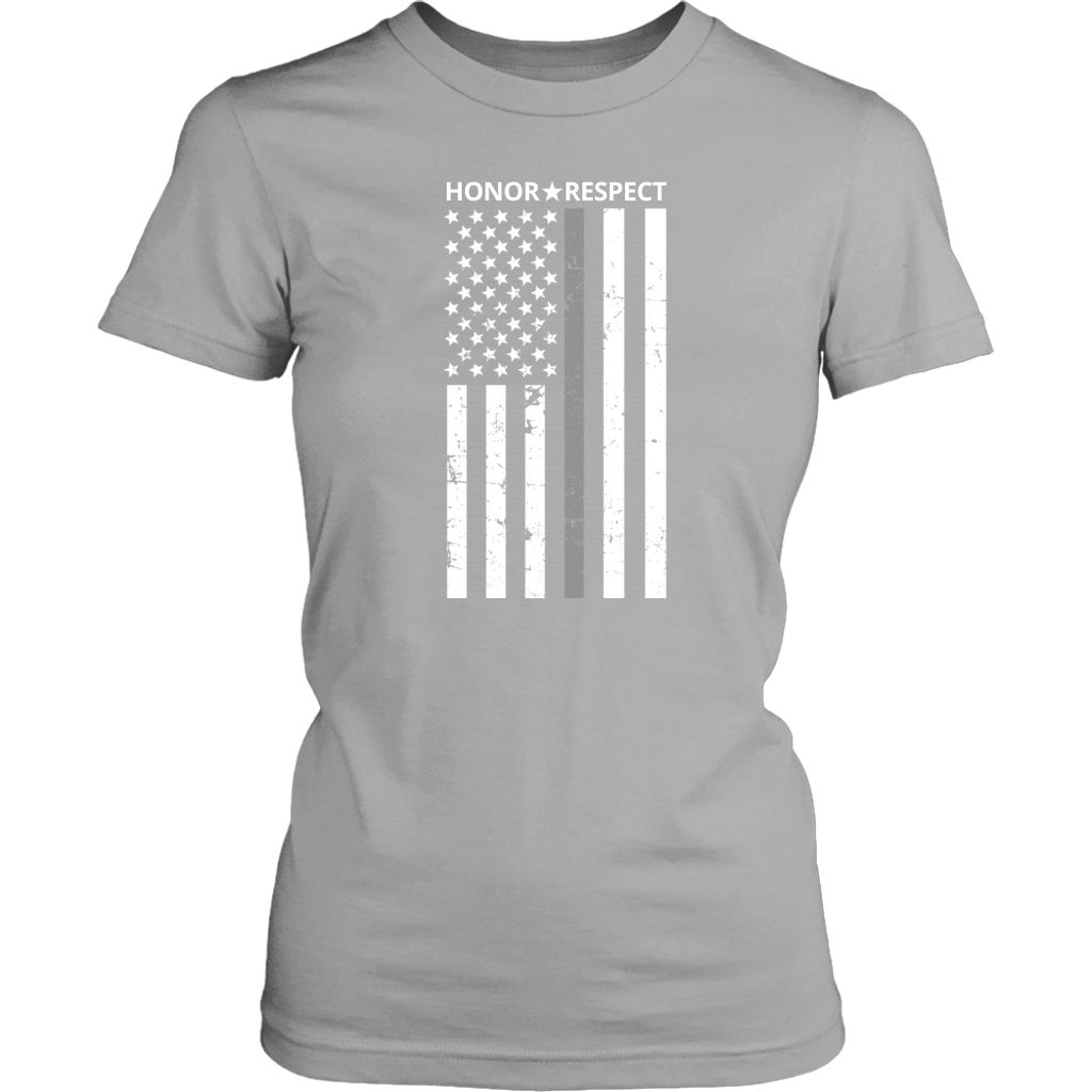 THIN SILVER LINE FLAG HONOR RESPECT SHIRTS AND HOODIES