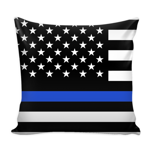 Thin Blue Line American Flag Pillow Cover