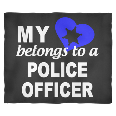 My Heart Belongs to a Police Officer Fleece Blanket