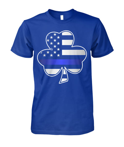 Thin Blue Line Shamrock American Flag Shirts and Hoodies