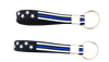 Thin Blue Line American Flag Silicone Keychain