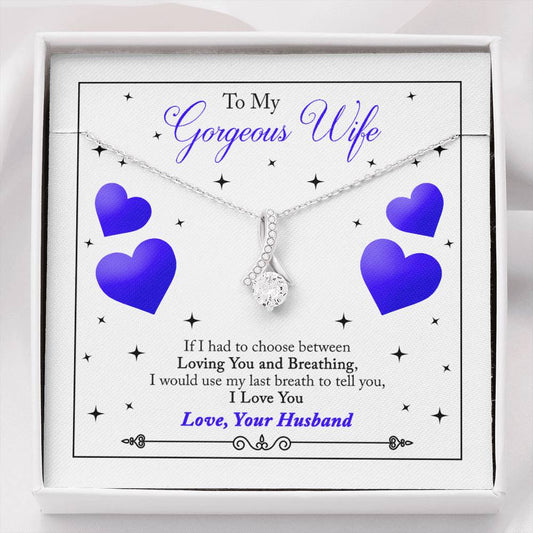 [MEMBERS ONLY] To My Gorgeous Wife - Blue Heart Alluring Necklace