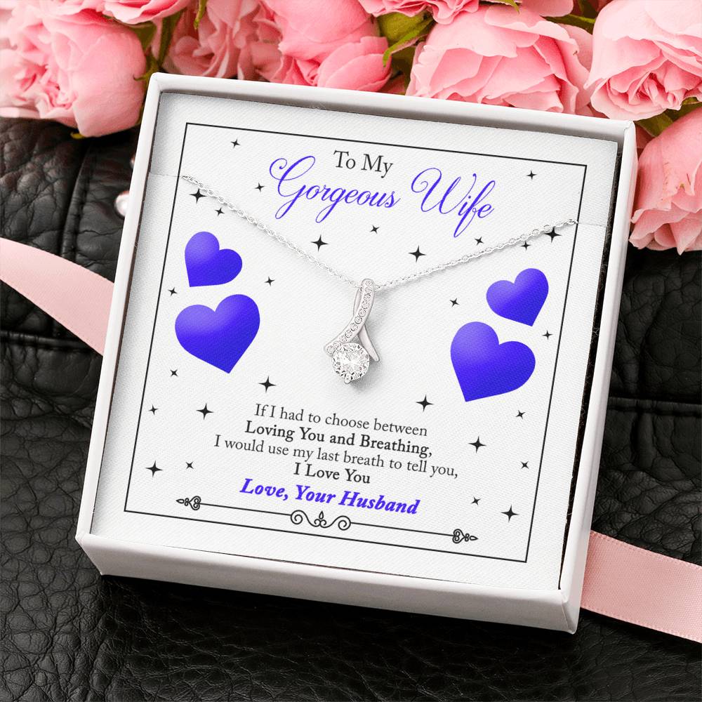 [MEMBERS ONLY] To My Gorgeous Wife - Blue Heart Alluring Necklace