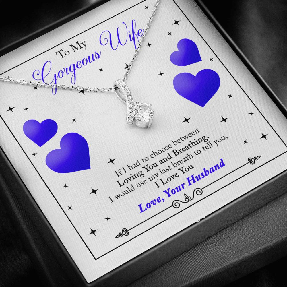 [MEMBERS ONLY] To My Gorgeous Wife - Blue Heart Alluring Necklace