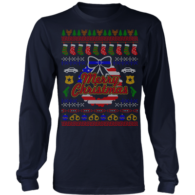 Joyful Police Ugly Christmas Shirts & Sweaters