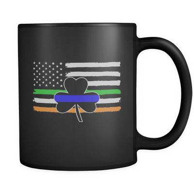 Thin Blue Line Shamrock & Irish Flag Mug